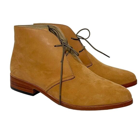 NISOLO Suede Tan Minimalist Chukka Booties 6 - Picture 1 of 9